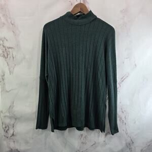 Eri Ali Shirt Womens Small Turtleneck Dark Forest Rib Hacci Plush Fiona